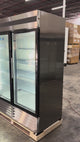 55‘’ Wide Full Stainless Steel Glass Door Reach-In Refrigerator