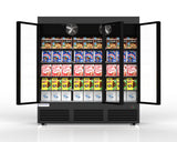 VISUAL THREE SECTION DISPLAY FREEZER W/ SWING DOOR TGDF70 Visualize- BOTTOM MOUNT COMPRESSOR, BLACK, 115V WITH HYDROCARBON REFRIGERANT