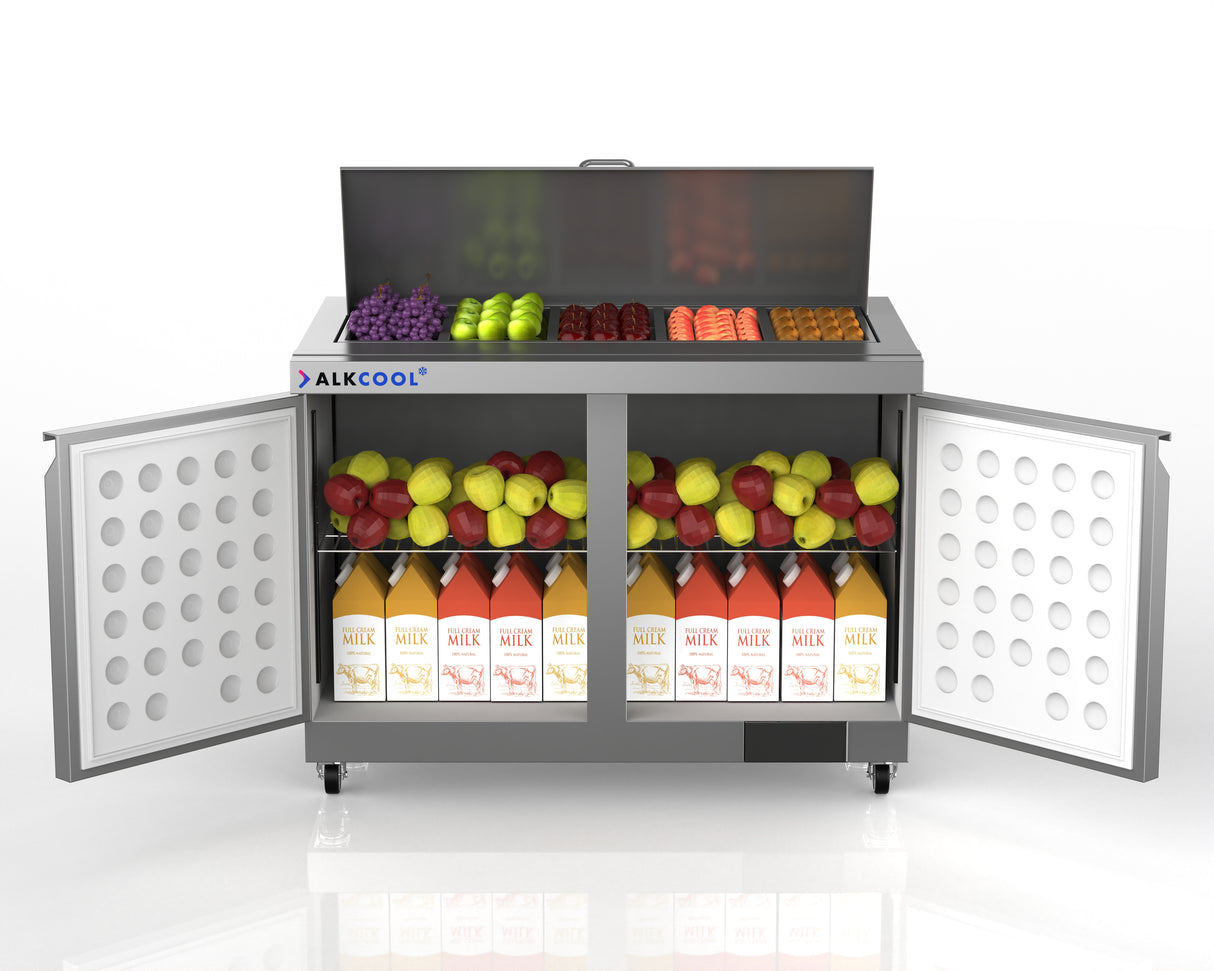 Webcoolers SSPT-S60 61" Salad & Sandwich Prep Table Refrigerator (Two Sections)