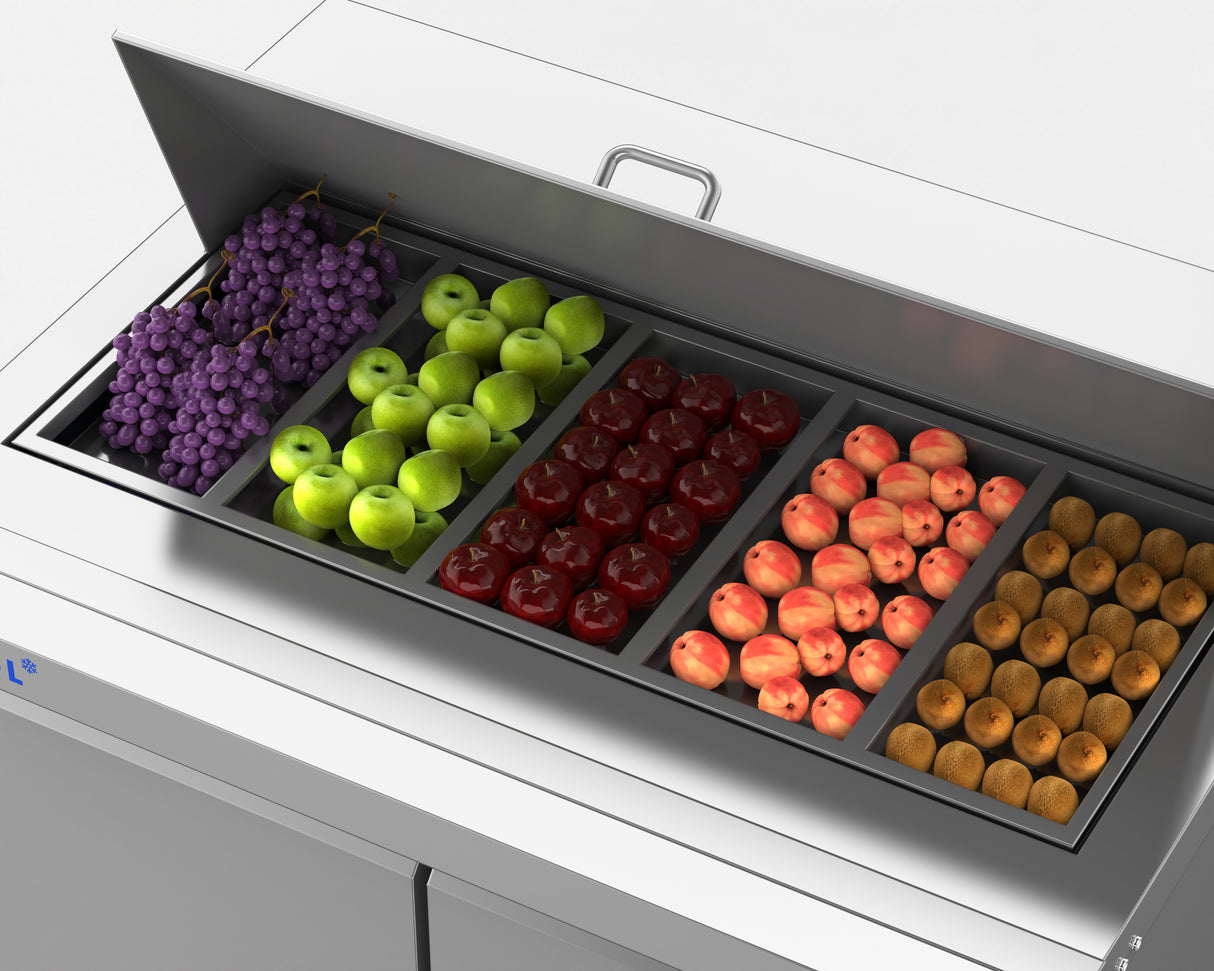 Webcoolers SSPT-S60 61" Salad & Sandwich Prep Table Refrigerator (Two Sections)