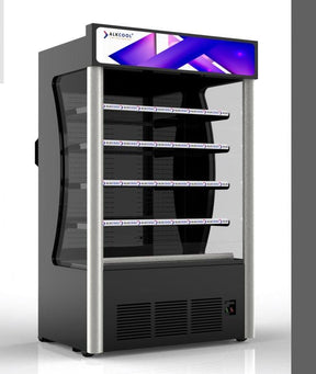 20.3 cu. ft. open-air cooler in black finish for refrigerated product display